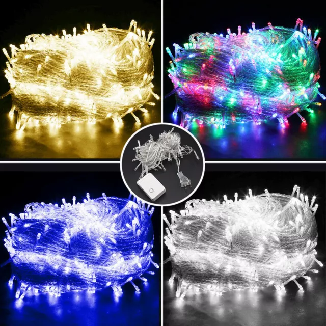 Fairy String Lights 20-1000LED Mains Plug in Battery Indoor Christmas Outdoor UK