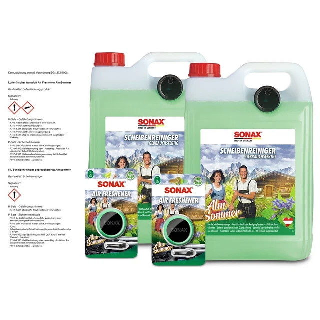 2x5 LITRI SONAX PULITORE DISCHI ACQUA TERGICRISTALLO ESTATE+2x DEODORANTE