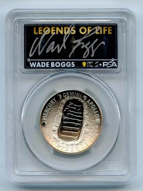 2019 S 50C Apollo 11 Commemorative PCGS PR70DCAM Legends of Life Wade Boggs