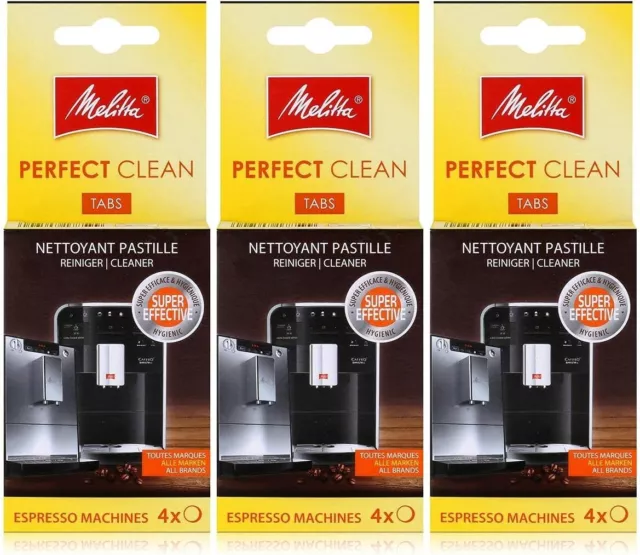 12 X Tablets Melitta Perfect Clean Espresso & Filter Coffee Machines   6545529X3