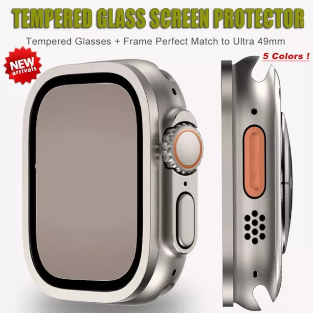 Case Für Apple Watch SE 8 7 6 5 4 Schutzhülle Glas Display Wechsel zu Ultra 49mm