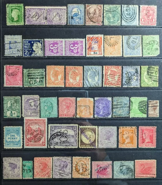 A Collection Of Old Australian Pre Decimal State Stamps  (C3)