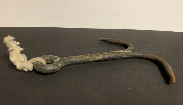 Antique Hand Forged Wrought Iron Grappling Hook Trap Drag Anchor 2 Prong 3