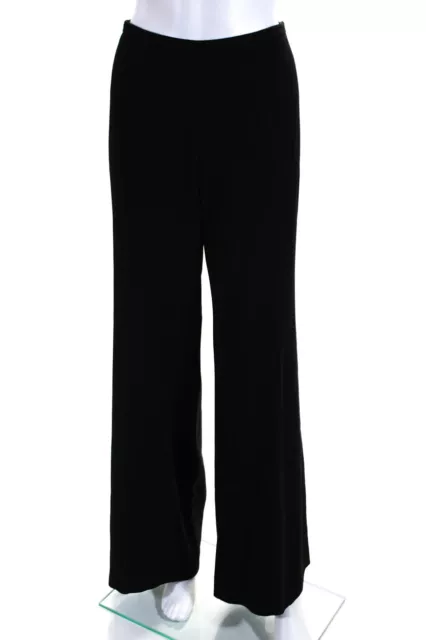 Armani Collezioni Womens Wool High Rise Wide Leg Pants Trousers Black Size 8