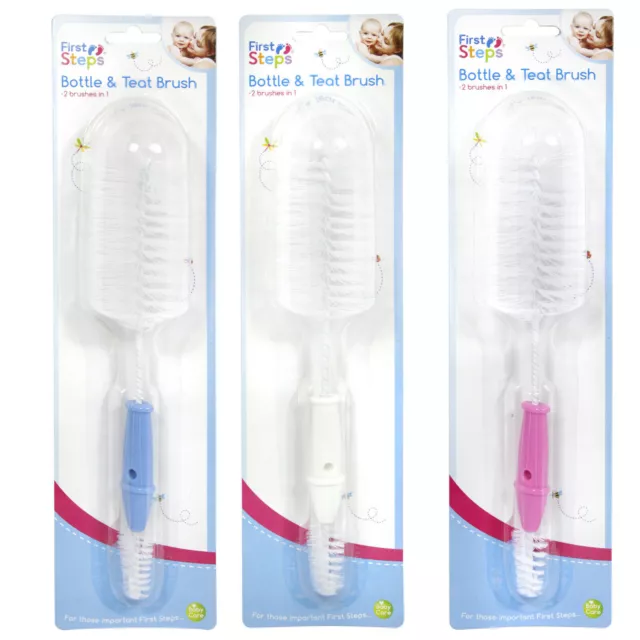 Baby Milk Bottle Teat Brush Vent Easy Clean Cleaning Cleaner Random Colour