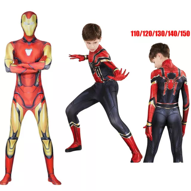 Spiderman Kids Iron Cosplay Costume Boys Spider-Man Homecoming Costume Jumpsuits