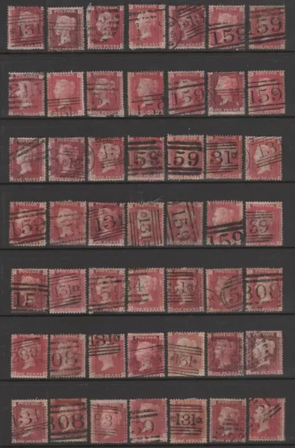 Qv Penny Red Plates - Sg43/44  -  49 Mainly Good Used, Unsorted, As Scan My120
