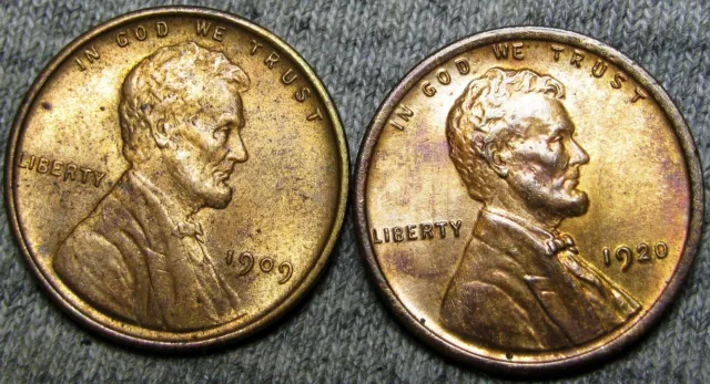 1909 VDB 1920  Lincoln Cent Wheat Penny  ----  GEM BU++ Lot  ---- #J154