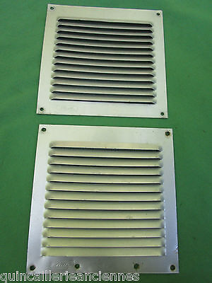 2 grilles carrées aération ventilation aluminium moustiquaire Nicoll 15 x 15 cm