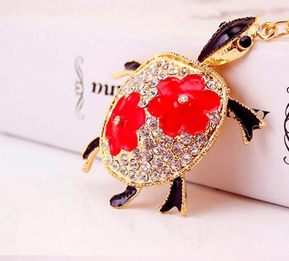 Fashion Jewelry Betsy Johnson Pendant Rhinestone flower tortoise Chain Nekklace