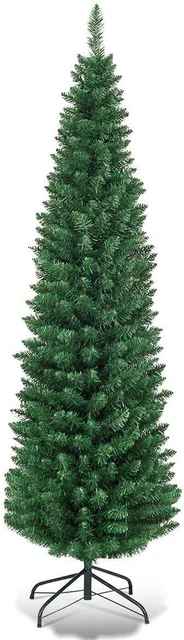 GIANTEX, GREEN ARTIFICIAL Pencil Christmas, Premium Hinged Pine Tree