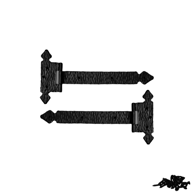 2 Pack 6" 9" 12" Rustic Iron Spear Strap T Hinge For Doors & Gates Hand Forged
