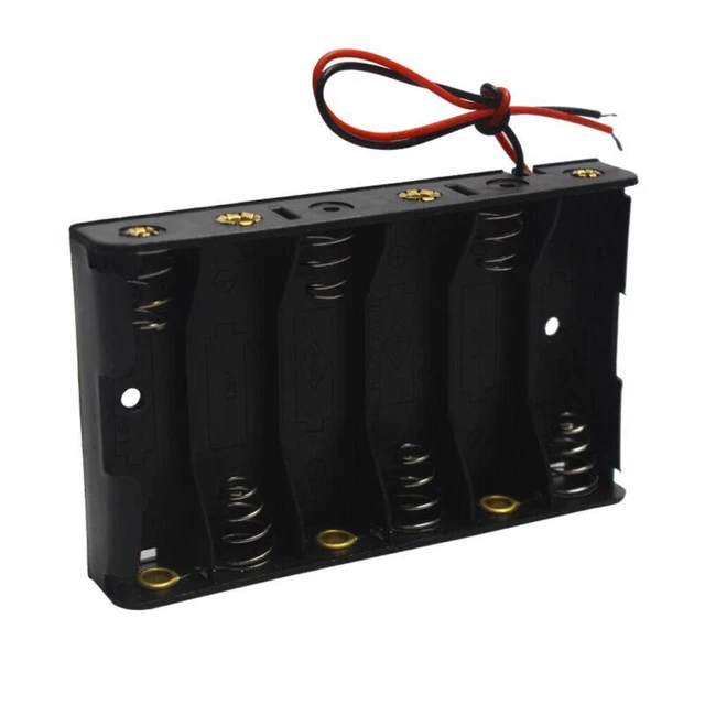 Portable AA Battery Holder Case Box with Leads for Crafts - Pack of 2-1