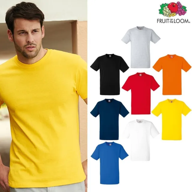 T-shirt in cotone pesante da uomo - Top della maglietta corta Fruit of the Loom
