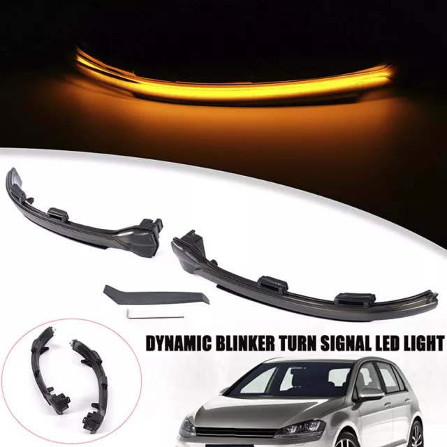 Dynamic LED Side Mirror Turn Signal Lamp For VW Golf7 7.5 GTI R Jetta MK7 Touran