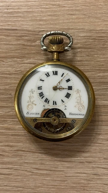 Montre Gousset Demi-lune Signée V. Seguin Fin 19e - Mécanique, Complète Avec Support