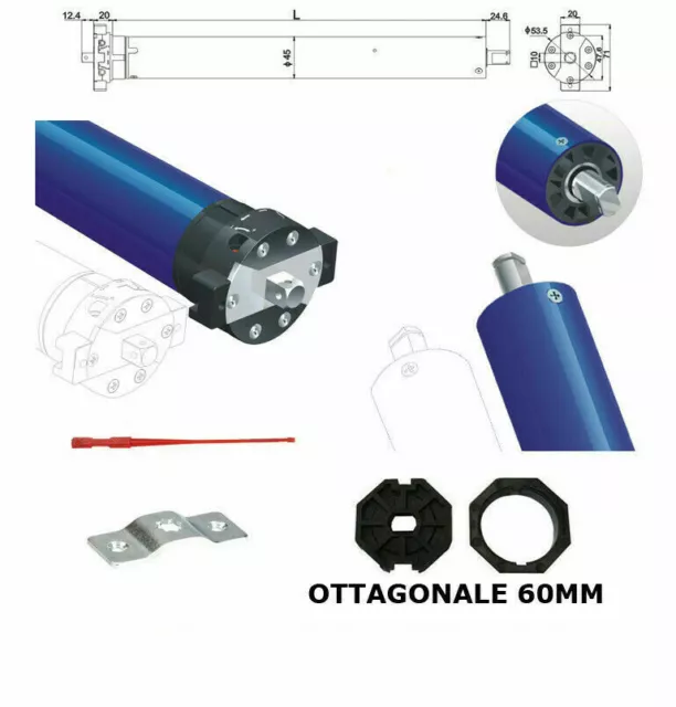 Motore X Tapparelle 55 Kg 20 Nm 220 V Avvolgibile Automazione Automatismo 230V