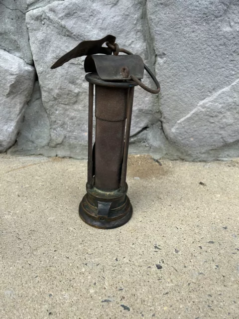 Hughes Brothers Scranton Pa. Miner’s Davy Safety Lamp Brass With Minor Tag