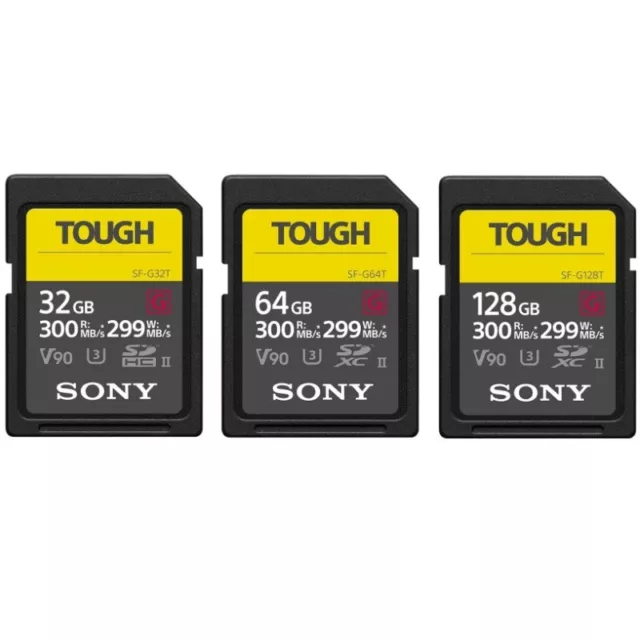 Sony SF-G TOUGH 32GB 64GB 128GB SDXC SD Card U3 4K UHS-II V90 Class 10 300MB/s