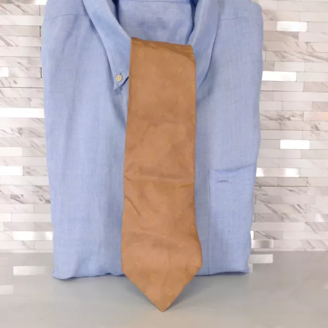 Gucci Neck Tie Mens Brown Solid Silk Luxury Light Dress Simple Elegant Italy