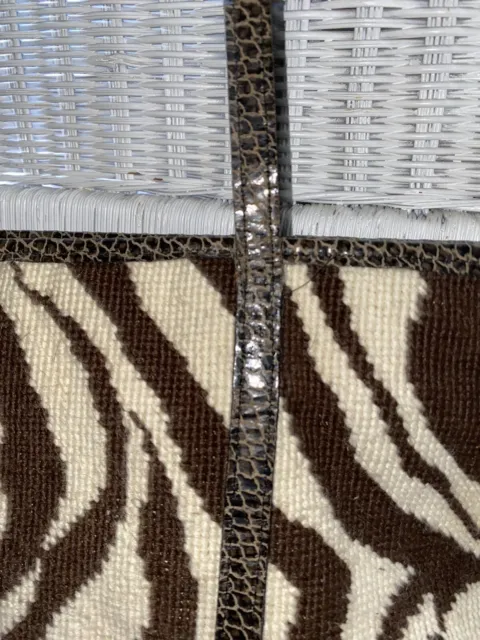 Clever Carriage Co handbag Tote Bag Zebra Leopard Upholstery Croc Embossed Brown 2