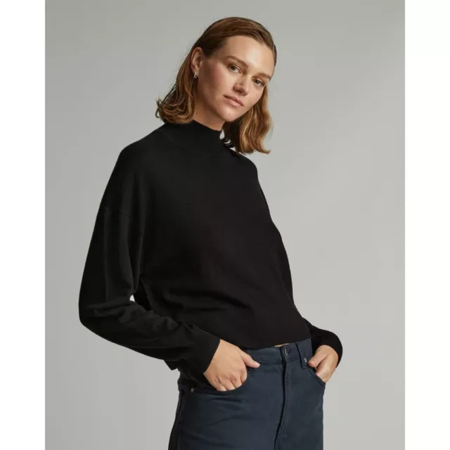 Everlane Womens The Luxe Merino Turtleneck Sweater Wool Yak Hair Blend Black S