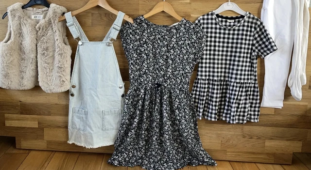 Girls 7-8 Dress Bundle Denim Dungarees Shirt Boho