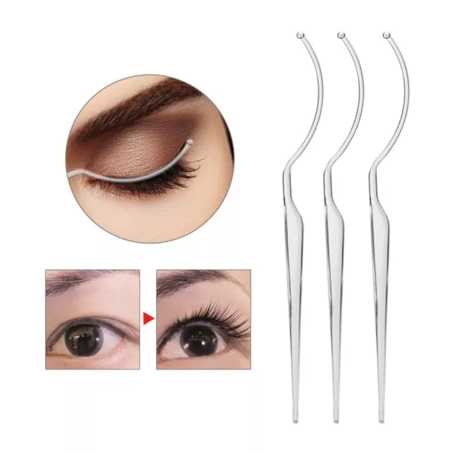 3 Pcs White Aplicador De Pestanas Postizas False Eyelash Applicator Tool