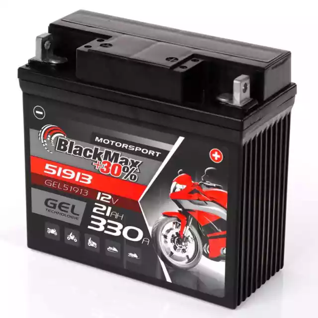 GEL Motorradbatterie 12V 21Ah Batterie 51913 2