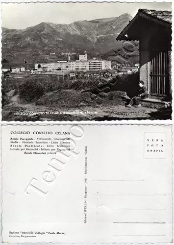 Cartolina di Caprino bergamasco, Collegio Convitto Celana - Bergamo