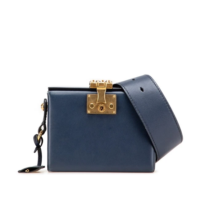 DIOR ADDICT SMALL Crossbody Shoulder Bag Navy Leather