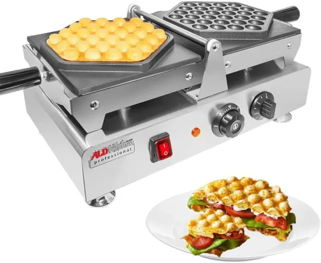 ALDKitchen Bubble Waffle Maker Professional Rotated Nonstick Swing Manual 110V