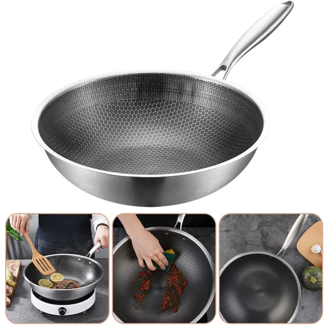 Verduras de cocina freidora wok resistente a Kear mango individual wok sartén wok sartén para