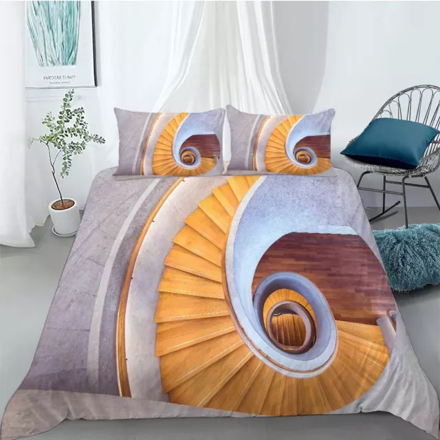 Revolving Stairs 3D Printing Duvet Quilt Doona Covers Pillow Case Bedding Sets