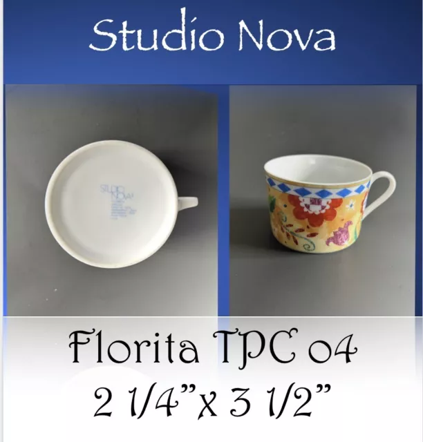 Studio Nova "FLORITA TPC 04"--Coffee Tea Cup Mug -Multi-Color Flowers - NWOT