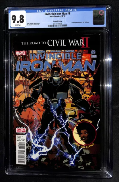Invincible Iron Man #9 CGC 9.8 Second Printing 1st App Riri Williams (KL) 48