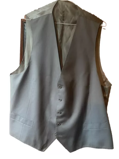 Canali Tailored Fit Mid Grey Gentleman's Waistcoat/Vest/Gillet Uk 46 Eur 58 3