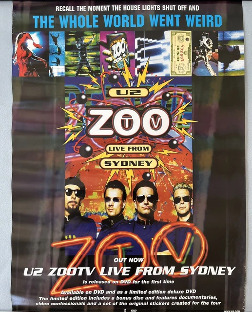 U2 Zoo TV Live From Sydney Double Sided Official Promo Poster 71cm x 51cm Rare