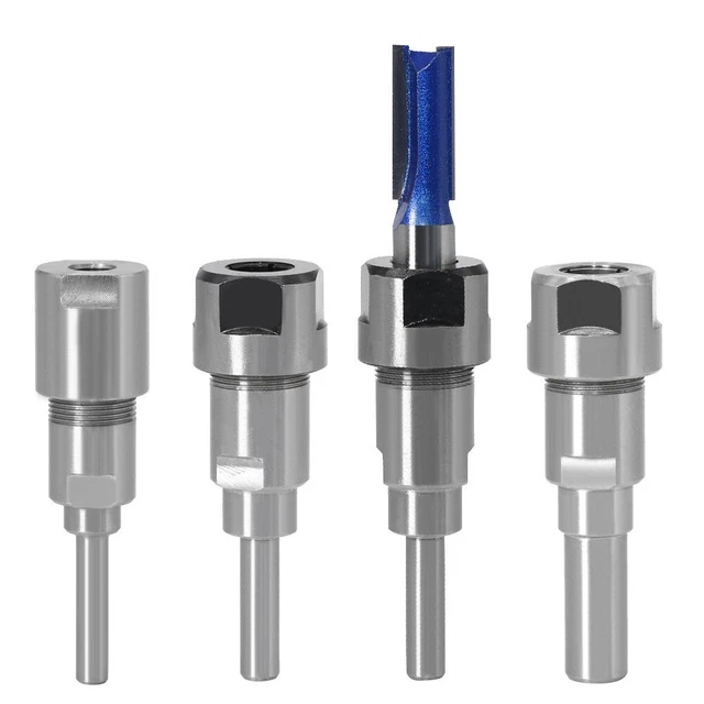 Router Collet Extension Bar adaptador de fresa extensión para 1/4" 8mm 12mm eje
