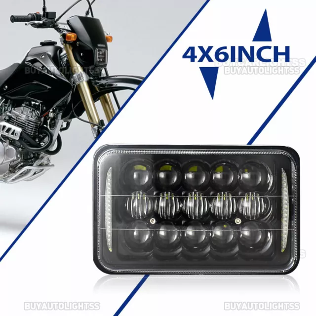 4x6" inch Square LED Headlight HI/LO Beam w/DRL For Honda XR250 XR400 Suzuki DRZ