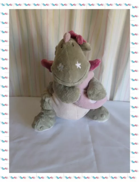 I/☾ - Doudou Peluche Musicale Dragon Victoria Grise Rose Parme Noukies Noukie's