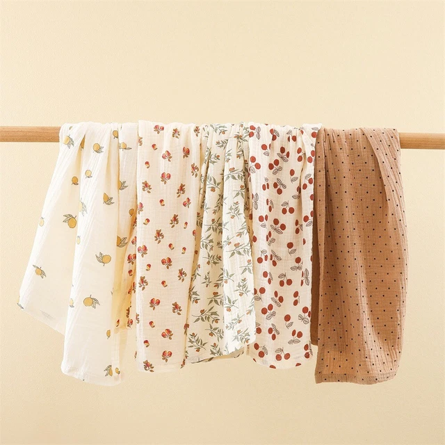 Stroller Cover Cotton Floral Print Swaddle Blanket Muslin Diaper Baby Blanket
