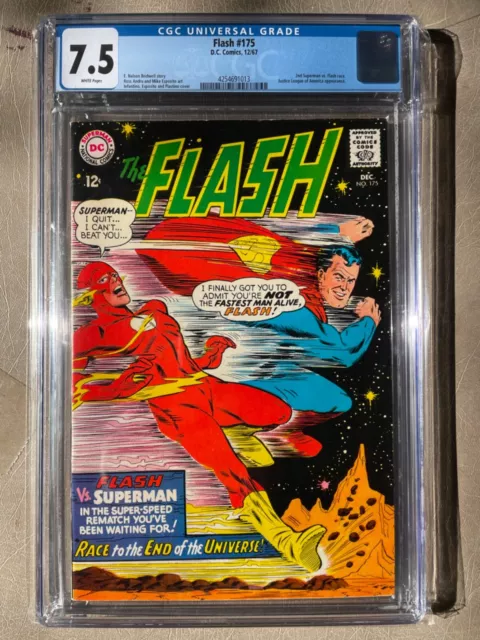 Flash 175 Cgc 7.5 2Nd Superman/Flash Race Classic Cover White Pages