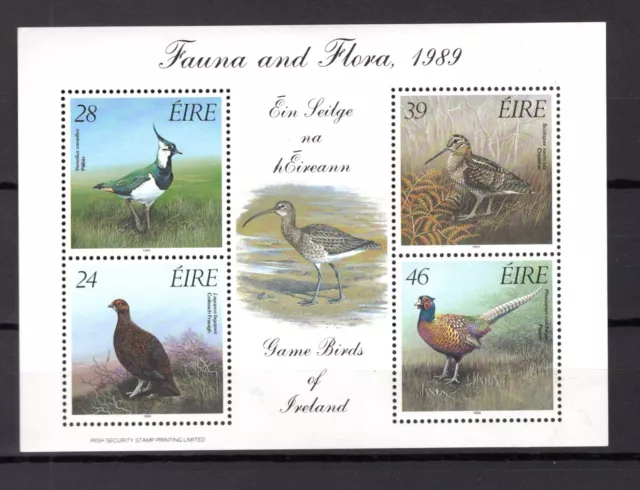 Irlanda - 1989 Game Birds Mini lenzuolo nuovo nuovo di zecca