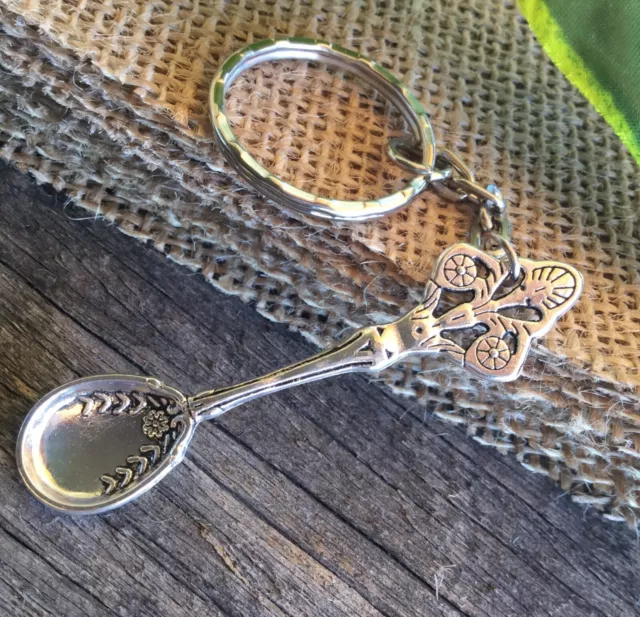 Mini Festival Spoon Keychain Keyring Party Ibiza Pendant Scoop Miniature Charm