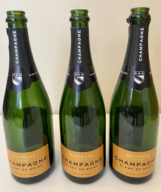 Waitrose Champagne bottles x 3 - Empty