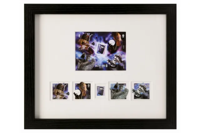 Dr/Doctor Who Royal Mail Framed Monsters Stamps 50th Anniversary - BRAND NEW