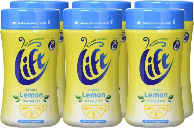 Lift Instant Lemon Reduced Sweetness Flavoured Tea Caffeinated 165g Pack of 6