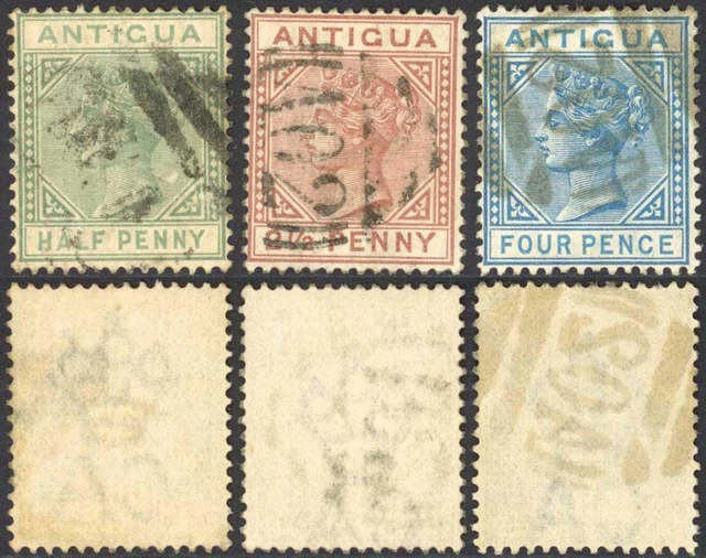 Antigua SG21/3 Set of 3 Wmk Crown CA Perf 14 Cat 88 pounds