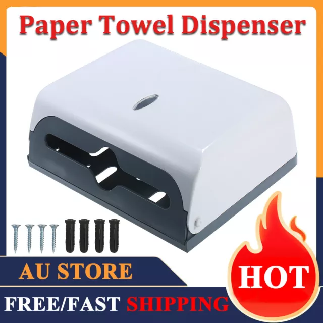Wall-Mounted Paper Towel Dispenser Kitchen Bathroom Toilet Tissue Holder Box AU